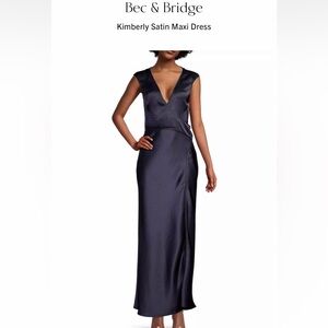 Bec & Bridge satin navy dress